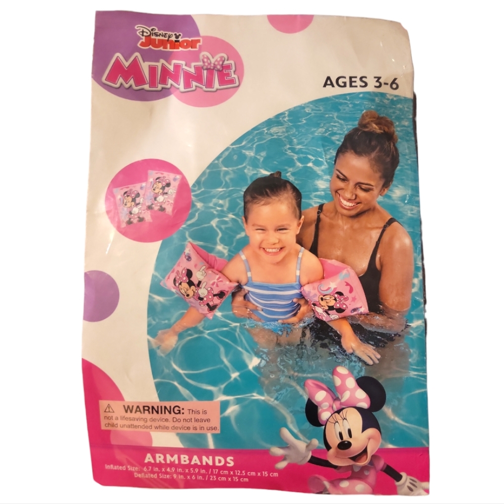 1 Disney Jr Minnie Mouse Bestway Kid's Float Device Armbands 3-6Yrs